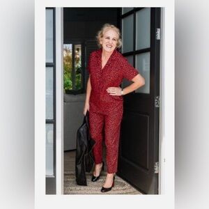Red Leopard Jumpsuit